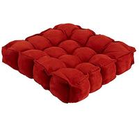 Lancashire Textiles Support Booster Cushion in Terracotta Red 18''x18''x4.5'' - Faux Suede with Soft Hollowfibre Filling - Comfortable Single Seat Cushion for Posture & Pain Relief