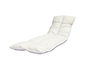 Lancashire Textiles Supreme Quality Sun Lounger Recliner Patio Garden Furniture Replacement Cushion Toppers Pads with Elasticated Straps - Made in UK (Devon Cream, Pack of 2)
