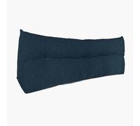 Lancashire Textiles Triangular Tweed Headboard Wedge Pillow, Ergonomic Bed Back Support Cushion, British Made (Blue, Double Bed Size)