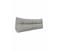 Lancashire Textiles Triangular Tweed Headboard Wedge Pillow, Ergonomic Bed Back Support Cushion, British Made (Grey, King Bed Size)