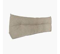 Lancashire Textiles Triangular Tweed Headboard Wedge Pillow, Ergonomic Bed Back Support Cushion, British Made (Oat, Double Bed Size)