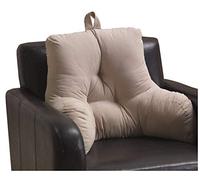 Lancashire Textiles Ultimate Backrest Reading Pillow - All Round Back Support Cushion for Reading, Pain Relief, Pregnancy Support & Upper Head Support - Cream Suede