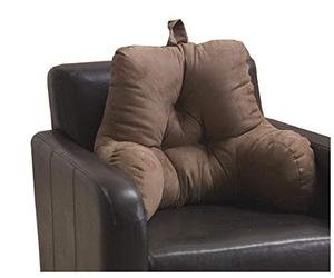 Lancashire Textiles Ultimate Backrest Reading Pillow - All Round Back Support Cushion for Reading, Pain Relief, Pregnancy Support & Upper Head Support - Brown Suede