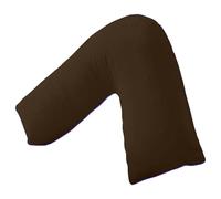 Lancashire Textiles V Shape Orthopedic Support Pillow - Pregnancy, Neck Pain Relief, Anti-Allergy Hollowfibre, UK-Made, Machine Washable (68cm (L) x 30cm (W) x 68cm (H), Chocolate)