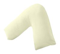 Lancashire Textiles V Shape Orthopedic Support Pillow - Pregnancy, Neck Pain Relief, Anti-Allergy Hollowfibre, UK-Made, Machine Washable (68cm (L) x 30cm (W) x 68cm (H), Cream)