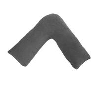 Lancashire Textiles V Shaped Pillow - Teddy Fleece, Hollowfibre Filling, Supportive Pillow for Sitting Up, Relaxing, or Sleeping, Made in Britain (Charcoal Grey, 66cm x 36cm x 33cm)
