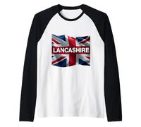 Lancashire UK Flag Raglan Baseball Tee