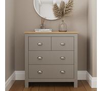 Lancaster 2+2 Drawer Chest Storage Hallway Sideboard Cabinet Lamp Table Grey