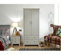 Lancaster 2 Door 2 Drawer Wardrobe Bedroom Furniture Grey