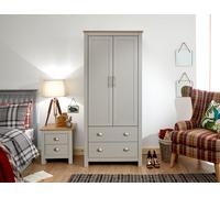 Lancaster 2 Door 2 Drawer Wardrobe in Grey