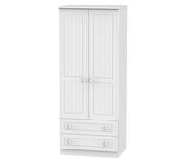 Lancaster 2 Door 2 Drawer Wardrobe (Ready Assembled) Ready Assembled 2 U White One Size