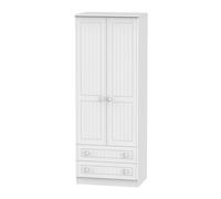 Lancaster 2 Door 2 Drawer Wardrobe (Ready Assembled) Ready Assembled 2 U White One Size