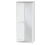 Lancaster 2 Door Mirrored Wardrobe (Ready Assembled) Ready Assembled 2 U White One Size