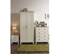 Lancaster 2 Dr Wardrobe, 4 Dw Chest and 2 Dw Bedside Chest Bedroom Furniture Set Grey