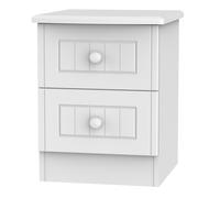 Lancaster 2 Drawer Bedside Cabinet (Ready Assembled) Ready Assembled 2 U White One Size