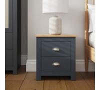 GFW Lancaster 2 Drawer Bedside Slate Blue, Blue