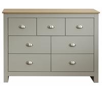 Lancaster 3+4 Large Drawers Merchants Chest Bedroom Furniture Grey