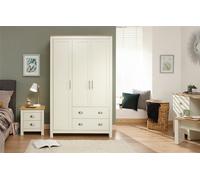 Lancaster 3 Door 2 Drawer Wardrobe Bedroom Furniture Cream