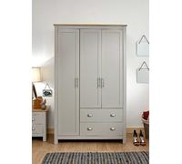 Lancaster 3 Door / 2 Drawer Wardrobe Grey