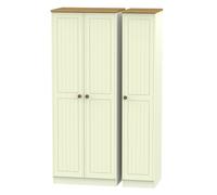 Lancaster 3 Door Wardrobe (Ready Assembled) Ready Assembled 2 U Cream One Size