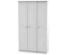 Lancaster 3 Door Wardrobe (Ready Assembled) Ready Assembled 2 U Grey One Size