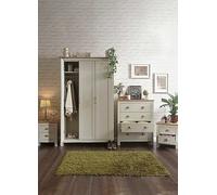 Lancaster 3 Dr Wardrobe, 4 Dw Chest and Two 2 Dw Bedside Chests Bedroom Furniture Set Cream
