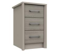 Lancaster 3 Drawer Bedside Table - Grey