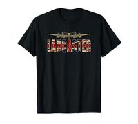Lancaster Bomber British Flag Letters T-Shirt