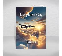 Lancaster Bomber Father's Day Card for Husband - WW2 RAF Plane Military Aircraft Card - World War 2 Aeroplane Airplane Theme: Husband Father's Day Card (Size A5)