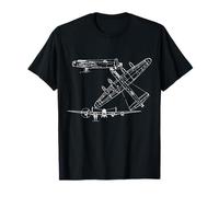 Lancaster Bomber Plane Warbird Blueprint Schematics Diagram T-Shirt
