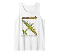 Lancaster Bomber WW2 British Aircraft Plane Diagram Tank Top