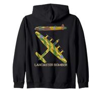 Lancaster Bomber WW2 British Aircraft Plane Diagram Zip Hoodie