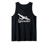 Lancaster Bomber WW2 British Plane Flying Silhouette Tank Top