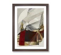 Lancaster By Charles Demuth Classic Painting Framed Wall Art Print, Ready to Hang Picture for Living Room Bedroom Home Office Décor, Walnut A2 (64 x 46 cm)