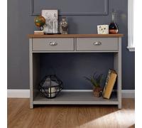 Lancaster Console Table Grey 1 Shelf 2 Drawers