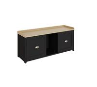 Lancaster Large Shoe Storage Black 2 Doors 7 Shelves