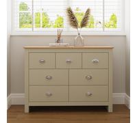 GFW Lancaster 7 Drawer Cream Merchants Chest of Drawers - Wilko