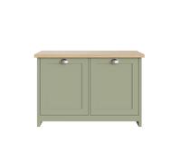 Lancaster Shoe Storage Green & Oak 2 Doors 4 Shelves