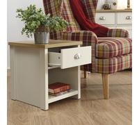 Lancaster Side Table Cream 1 Shelf 1 Drawer