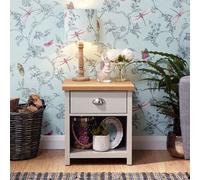 Lancaster Side Table Grey 1 Shelf 1 Drawer