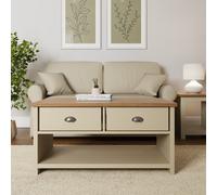 Lancaster Storage Coffee 2 Drawers & Undershelf Display Living Room Cream