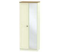 Lancaster Tall 2 Door Mirrored Wardrobe (Ready Assembled) Ready Assembled 2 U Cream One Size