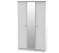 Lancaster Tall Triple Mirror Wardrobe (Ready Assembled) Ready Assembled 2 U Grey One Size