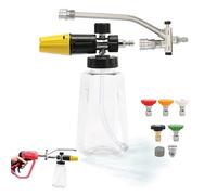 Lance for Pressure Washers, Lance for Garden Hose, Soap Dispenser with 5 Nozzles, Ergonomic Design, 1000 ml, Quick Coupling for Cleaning of Yard, Garden, Home, Patio