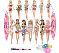Lance Home Bikini for 29cm Dolls, 10pcs Swimwear Bikini Bathing Clothes+5pairs Shoes+2 Surfboards+4pcs Swimming Rings for 11,5 Inches Girl Dolls Xmas Gift, Random Style (21pcs)