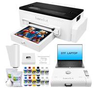 Lancelot A3 l1800 DTF Transfer Printing Machine with Roll Feeder, White Ink Circulation and Easy Operation,DTF Printer Bundle for Dark and Light Clothing (Printer+Oven+Laptop+consumable)