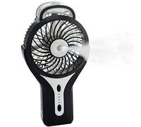 Lanchamp Fan Handheld Portable, USB Hand Held Rechargeable Misting Spray Fan with Personal Cooling Mist Humidifier Mini Electric Fans Mute for Home Office Bedroom Outdoor Travel (Black)