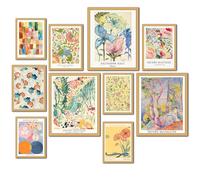 LANCHI95 10 Pcs Vintage Eclectic Wall Art Prints, Trendy Maximalism Poster for Aesthetic, Abstract Eclectic Wall Decor Van Gogh William Morris Matisse Monet Maximalist Famous (Unframed)