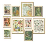 LANCHI95 10 Pcs Vintage Eclectic Wall Art Prints, Trendy Maximalism Poster for Aesthetic, Eclectic Wall Decor Van Gogh William Morris Matisse Monet Maximalist Famous (Unframed)