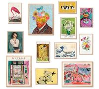 LANCHI95 12 Pcs Eclectic Wall Decor, Eclectic Home Decor, Maximalist Decor, Vintage Eclectic Wall Art Prints, Colorful Boho Gallery Wall Prints, Wall Art Prints for Bedroom (Unframed)